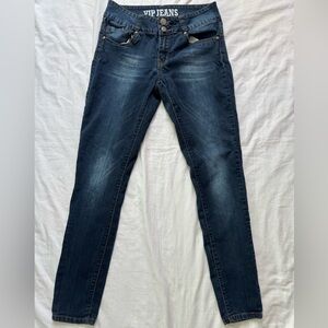 VIP Jeans Skinny Jeans Dark Wash Low Rise 3 Button Women’s Size 13/14